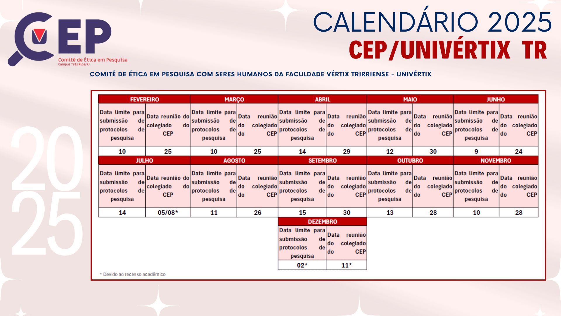 Calendário Reunião 2