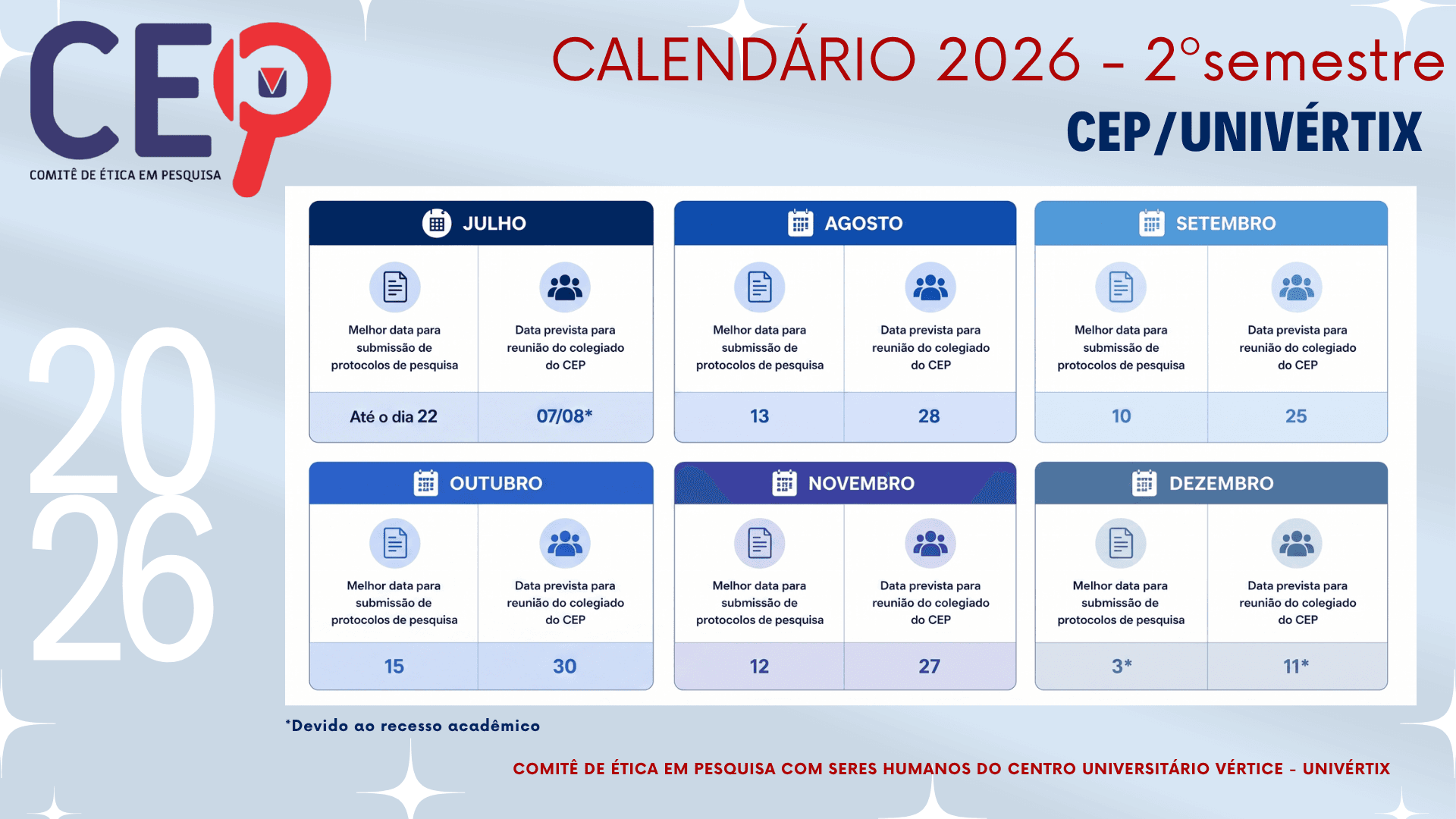 Calendário de Reuniões do CEP
